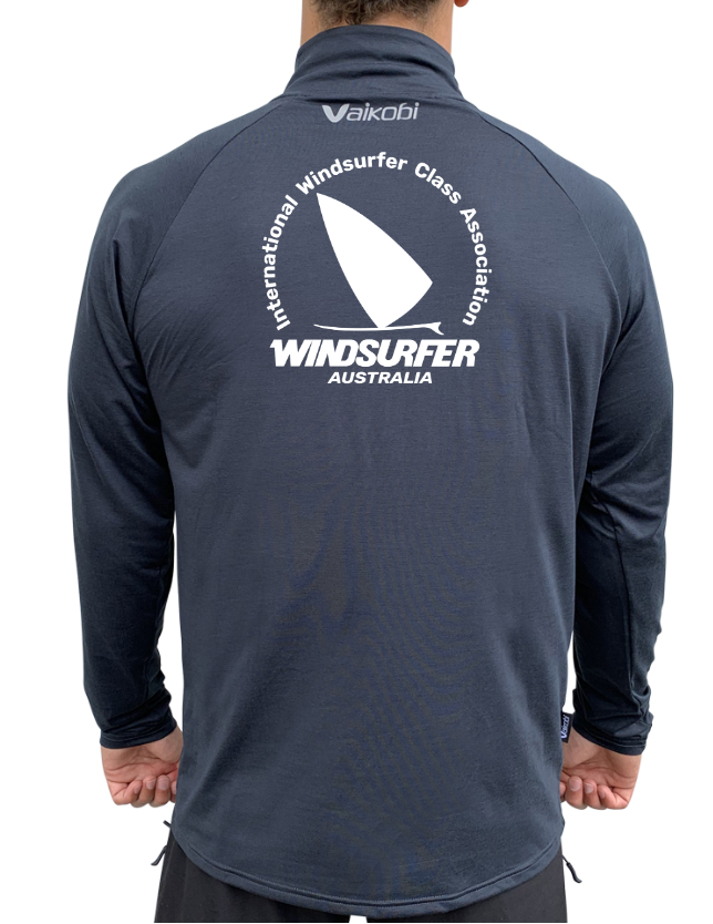 Windsurfer- UV Long Sleeve ZIP Tech Top - Charcoal- CUSTOM